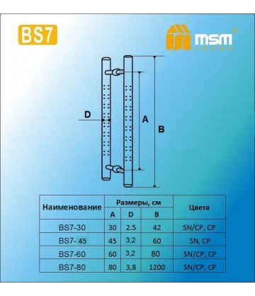 Ручка скоба BS7-45 SN хром cp