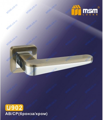 Ручка на розетке MSM U902 Бронза / Хром (AB/CP)