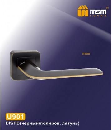 Ручка на розетке MSM U901 Черный / Полированная латунь (BK/PB)