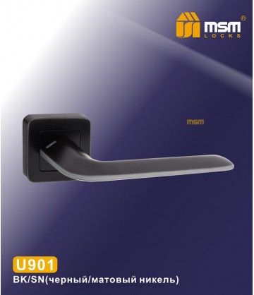 Ручка на розетке MSM U901 Черный / Матовый никель (BK/SN)