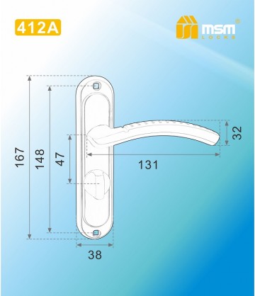 Ручка на планке MSM 412 A Медь (AC)