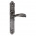 Ручка дверная на длинной планке ARCHIE GENESIS FLOR BL.SILVER PS черненое серебро