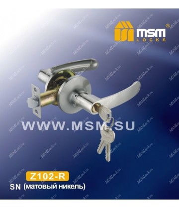 Ручка MSM защелка (фалевая) Z102 Матовый никель (SN) Входная (R)