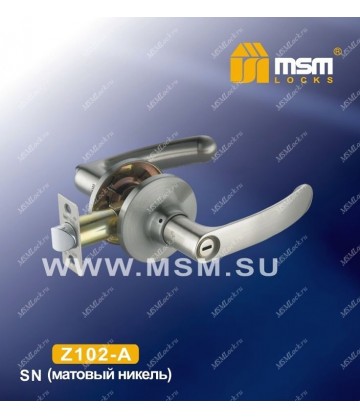 Ручка MSM защелка (фалевая) Z102 Матовый никель (SN) Сантехническая (A)