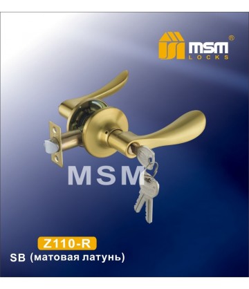 Ручка MSM защелка (фалевая) Z110 Матовая латунь (SB) Входная (R)