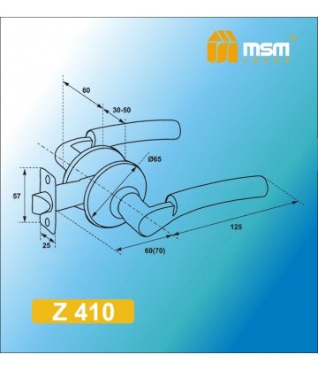 Ручка MSM защелка (фалевая) Z410 Полированная латунь (PB) Межкомнатная (M)