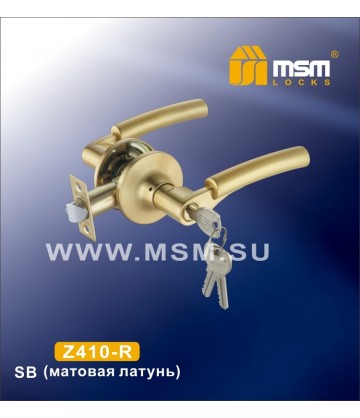 Ручка MSM защелка (фалевая) Z410 Матовая латунь (SB) Входная (R)