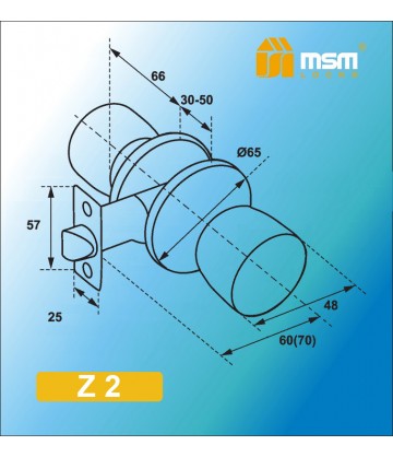 Ручка MSM защелка (шариковая) Z2 Полированная латунь (PB) Входная (R)