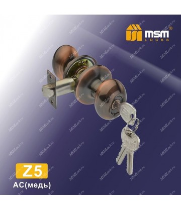 Ручка MSM защелка (шариковая) Z5 Медь (AC) Входная (R)