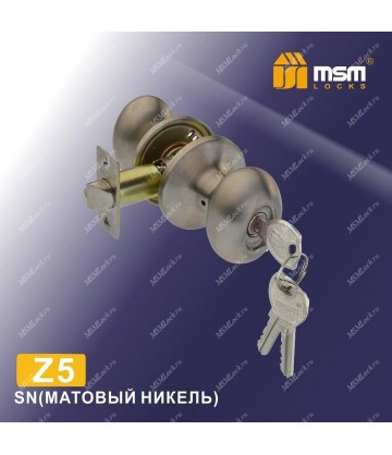 Ручка MSM защелка (шариковая) Z5 Матовый никель (SN) Входная (R)