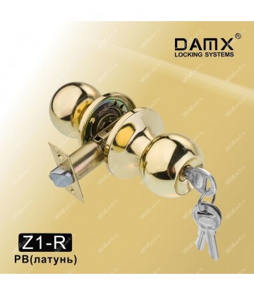 Ручка MSM защелка (шариковая) DAMX Z1 Полированная латунь (PB) Входная (R)