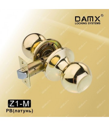 Ручка MSM защелка (шариковая) DAMX Z1 Полированная латунь (PB) Межкомнатная (M)