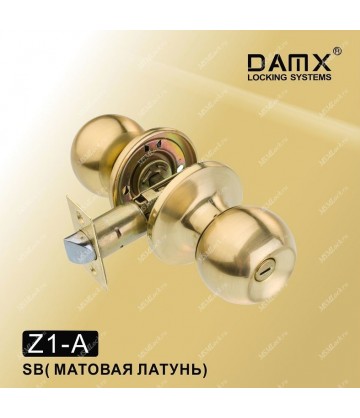 Ручка MSM защелка (шариковая) DAMX Z1 Матовая латунь (SB) Сантехническая (A)