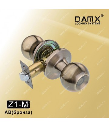 Ручка MSM защелка (шариковая) DAMX Z1 Бронза (AB) Межкомнатная (M)