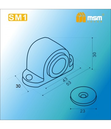 Напольный магнитный стопор SM1 бронза