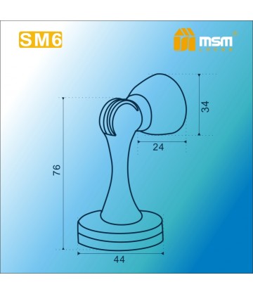 Напольный (настенный) Магнитный упор SM6 хром