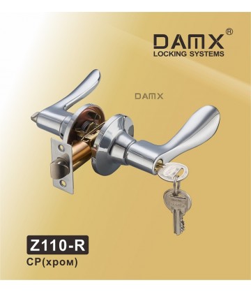 Ручка DAMX защелка (фалевая) Z110 хром cp Входная (R)