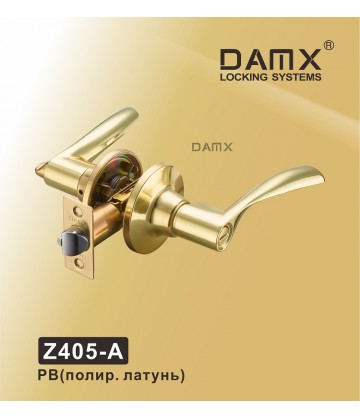 Ручка DAMX защелка (фалевая) Z405 Полированная латунь (PB) Сантехническая (A)