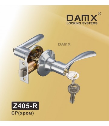 Ручка DAMX защелка (фалевая) Z405 хром cp Входная (R)