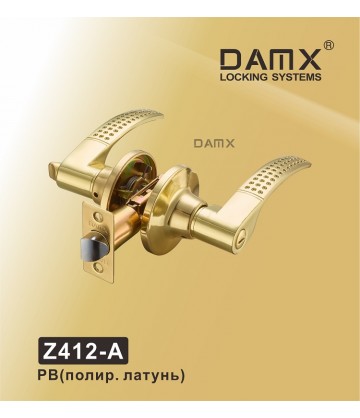 Ручка DAMX защелка (фалевая) Z412 Полированная латунь (PB) Сантехническая (A)