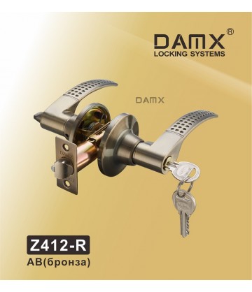 Ручка DAMX защелка (фалевая) Z412 Бронза (AB) Входная (R)