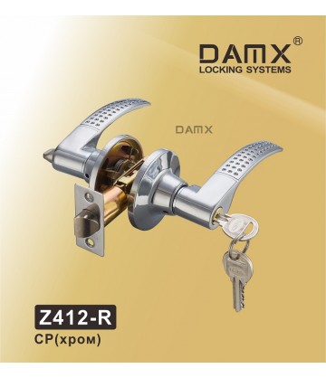 Ручка DAMX защелка (фалевая) Z412 хром cp Входная (R)