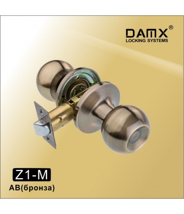 Ручка защелка (шариковая) DAMX Z1 Бронза (AB) Межкомнатная (M)