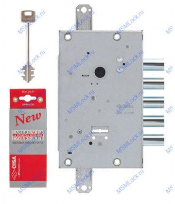 Дверной замок врезной Cisa сувальдный NEW CAMBIO FACILE 57.655.48 ключ 64 мм