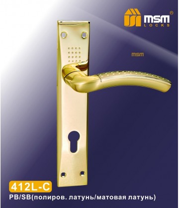 Ручки на планке MSM 412L-С Полированная латунь / Матовая латунь (PB/SB)
