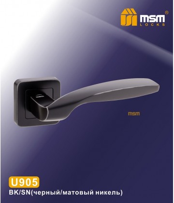 Ручка на розетке MSM U905 Черный / Матовый никель (BK/SN)