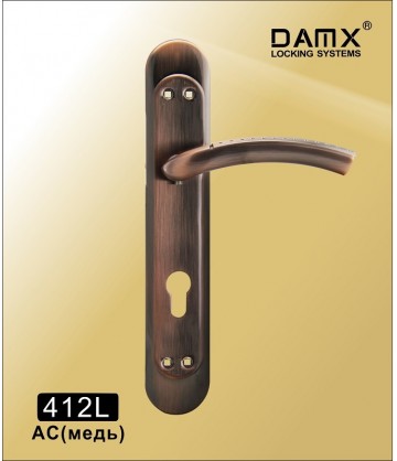 Ручки на планке дверные MSM DAMX 412L Медь (AC)